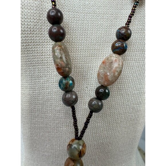 Picture Jasper Pendant Necklace With Unakite & Polychrome Jasper Beads Healing S - Picture 10 of 16